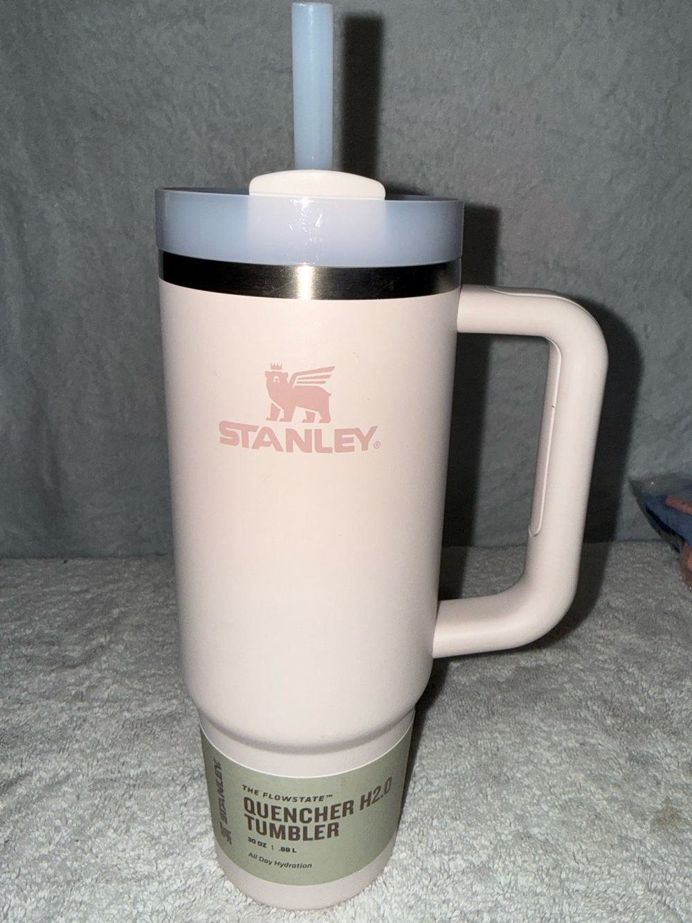 Stanley Pale Pink Insulated Tumbler with Handle and Straw